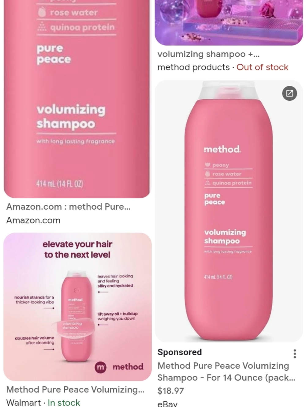 Method Pure Peace Shampoo Brand New